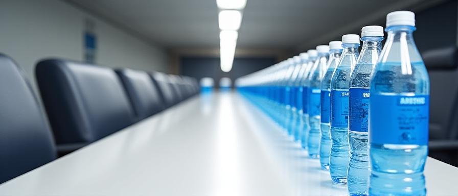Branded bottles at a London tech conference
